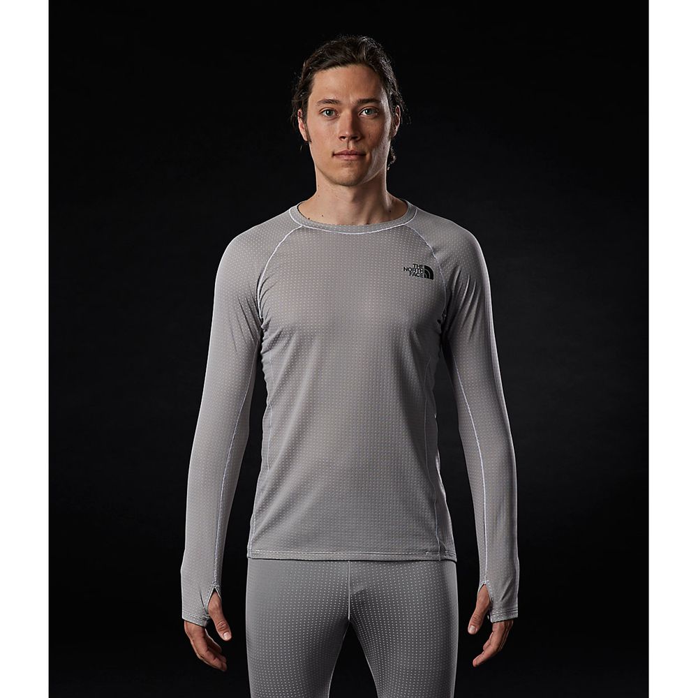 The North Face Baselayers Mens Australia - The North Face Summit Dotknit Crew Grey Mountain (HAW-142